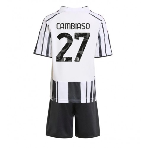 Dres Juventus Andrea Cambiaso #27 Domaci za djecu 2025-26 Kratak Rukav (+ kratke hlače)